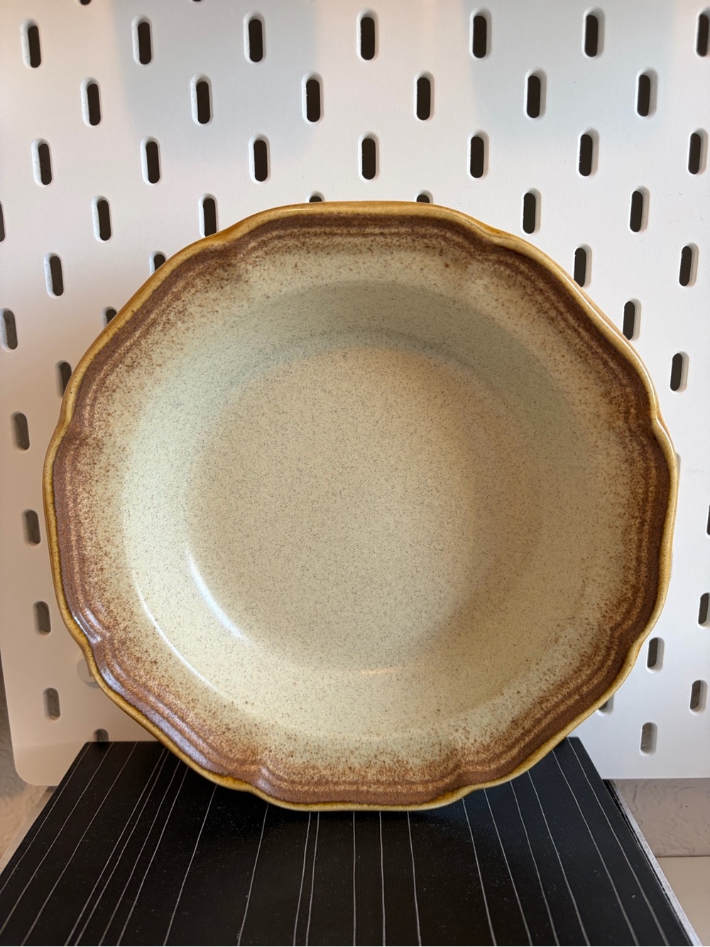 8.5 inch Mikasa Whole Wheat Speckled Brown Ceramic Dinner bowl